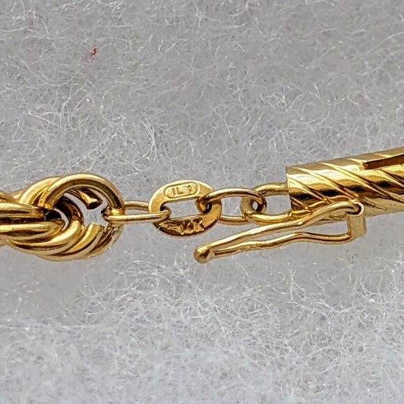 Vintage Designer Solid 14K Yellow Gold Twisted Rope Chain BRACELET - Picture 6 of 7